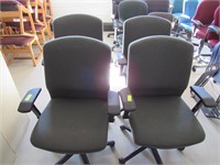 Lot - (4) Green Rolling Office Chairs