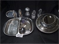 Metal Platters and Glass S&P Shakers