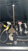 Air tools, die grinder, various hose ends and cut