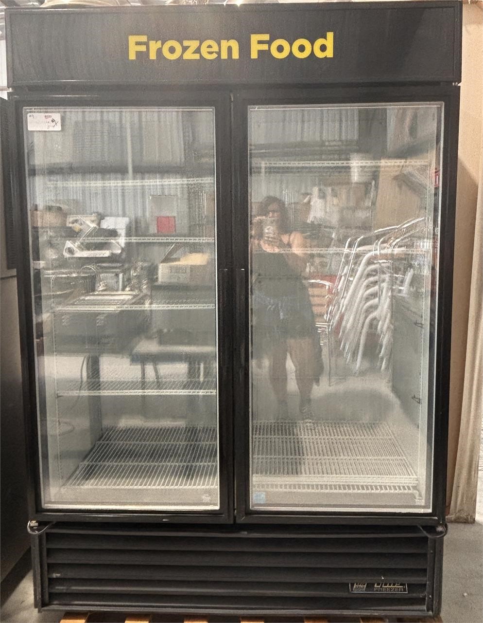 True Double Glass Door Merchandising Freezer