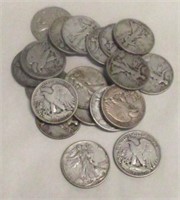 ROLL OF $10 FACE VALUE WALKING LIBERTY HALVES