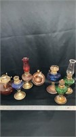 Various oil lamps