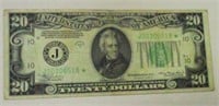 1934A $20 FEDERAL RESERVE NOTE STAR NOTE