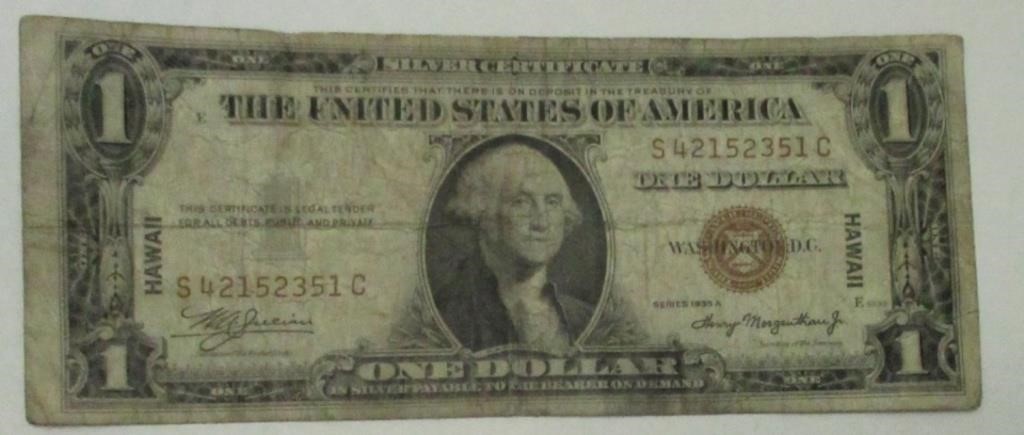 1935A $1 SILVER CERTIFICATE HAWAII NOTE