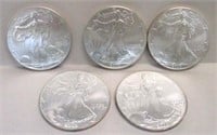 LOT OF 5 2000 SILVER AMERICAN EAGLES