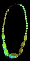 1940's Uranium Slag Glass Bead Necklace