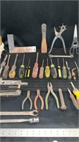 Various tools, drivers pliers, wrenches
