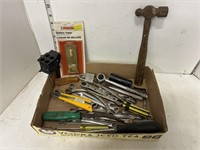 Lot: wrenches, screwdrivers, misc.