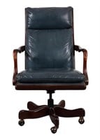 Blue Leather Executive Desk Chair