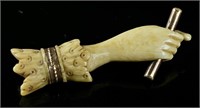 Bone and Gold Filled Victorian Hand Brooche