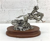 7x4" Chilmark Pewter crazy horse sculpture