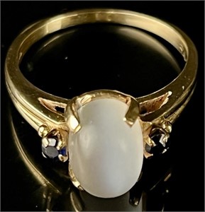 Tiffany & Co. 14K Gold & Moonstone Ring