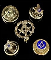 Lot of 10k Gold Antique Masonic Fraternal Pins