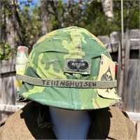NAMED US WWII Vietnam War M1-C Paratrooper Helmet