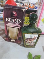 BEAMS WHISKEY BOTTLE WITH GREY FOX