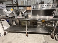 8' All S. S. Work Top Table on Casters