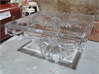 BEAUTIFUL GLASS CRYSTAL PEDESTAL CAKE STAND