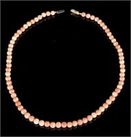 14k Gold & Coral Vintage Beaded Necklace