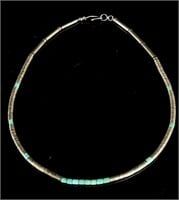 Indian Hand Strung Silver Turquoise Necklace