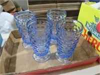 BOX OF WATERFORD BLUE GLASSES