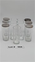 VINTAGE DRINKING GLASS SET WITH LIDS