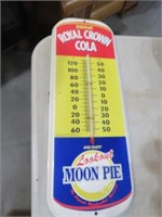 TIN ROYAL CROWN/ MOON PIE THEROMETER