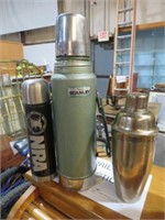 VINTAGE STANLEY THERMOS AND GLASS DECANTER MISC