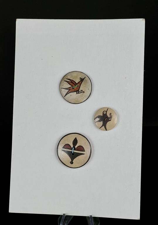 1900's Zuni Southwest Pottery Buttons