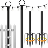 C7602  String Light Poles, 10 Ft, Metal Poles