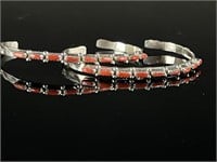Merle House Sterling Navajo Coral Bracelet Lot