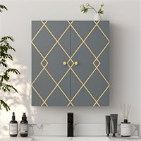 Wall Mount Bathroom Cabinet with Golden Trim
