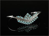 Sterling & Turquoise Petit Point Bracelet