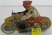 MARX WIND UP MOTORCYCLE OFFICER