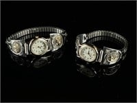 Lot of 2 Mark Smith Sterling Silver & GF Watches