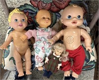 Misc lot of baby dolls and accessories