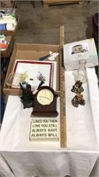 Lamp, clock, love quote, teddy miniature doll