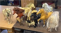 10 Used Toy Of Horses / Different Sizes /Ships