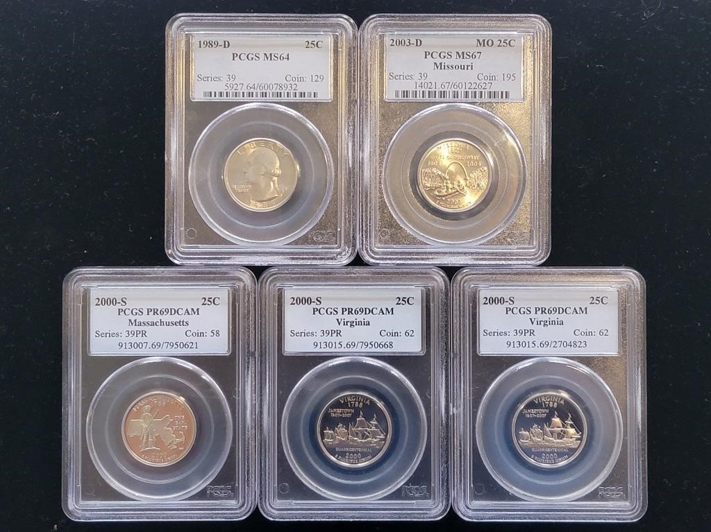 5 PCGS Washington State Quarters