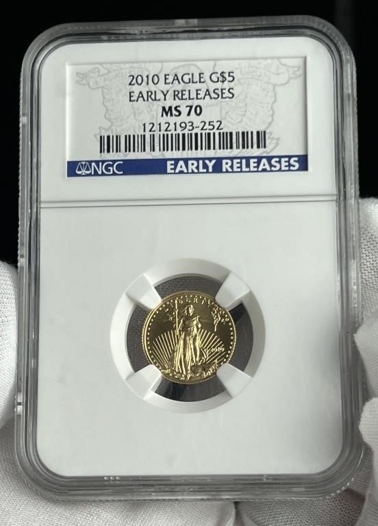 NGC Graded MS 70 1/10 Oz $5 Gold Coin