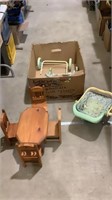 Doll car seat and stroller,doll table and chairs