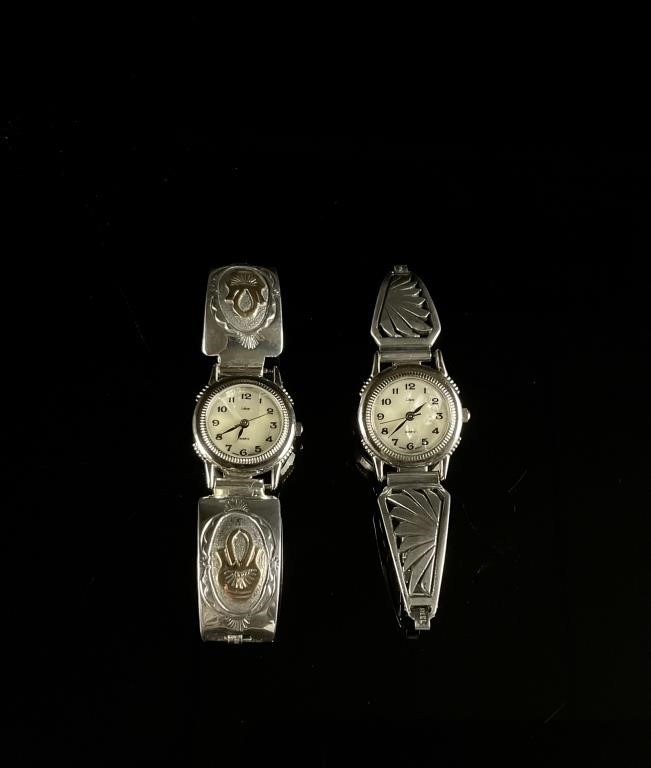2 Sterling Silver Hopi Design  Watch Bands