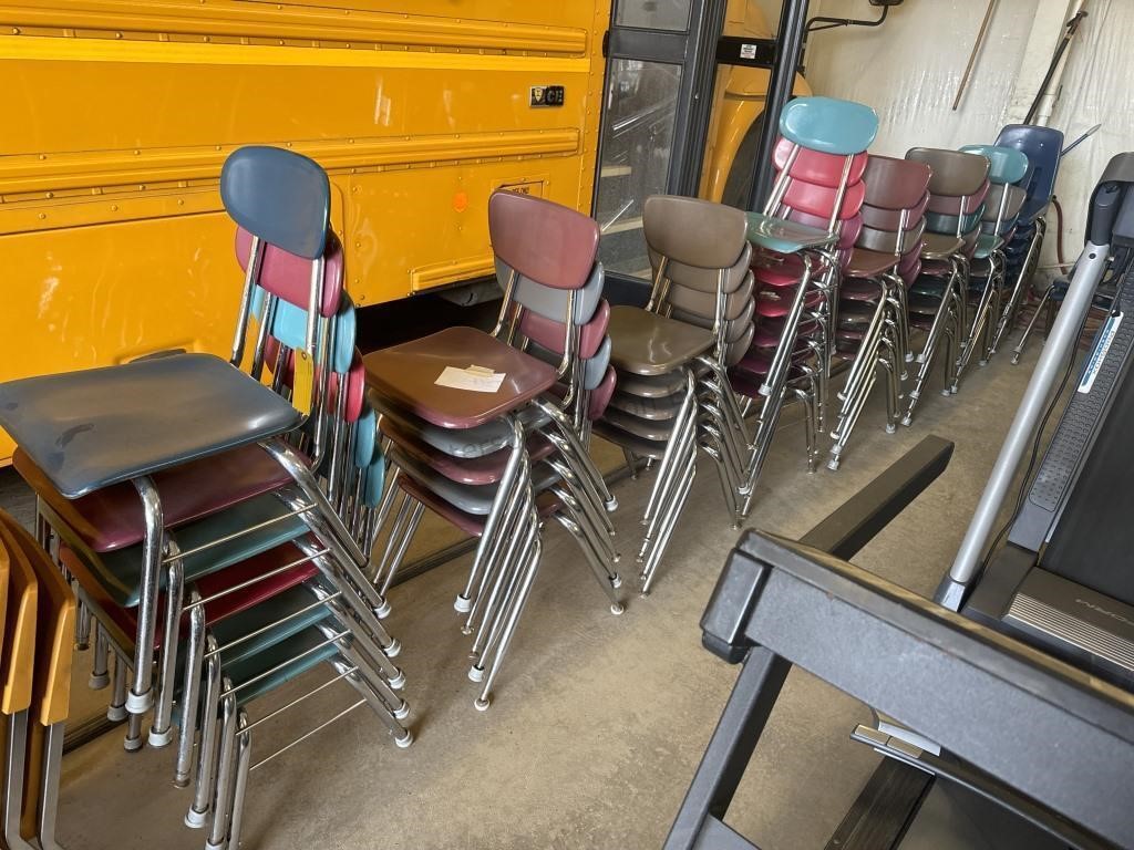 36 - Metal School Chairs