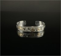 Sterling and GF Navajo Silver Bracelet