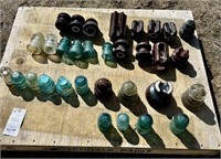 Pallet of Vintage Ceramic & Glass Insulators