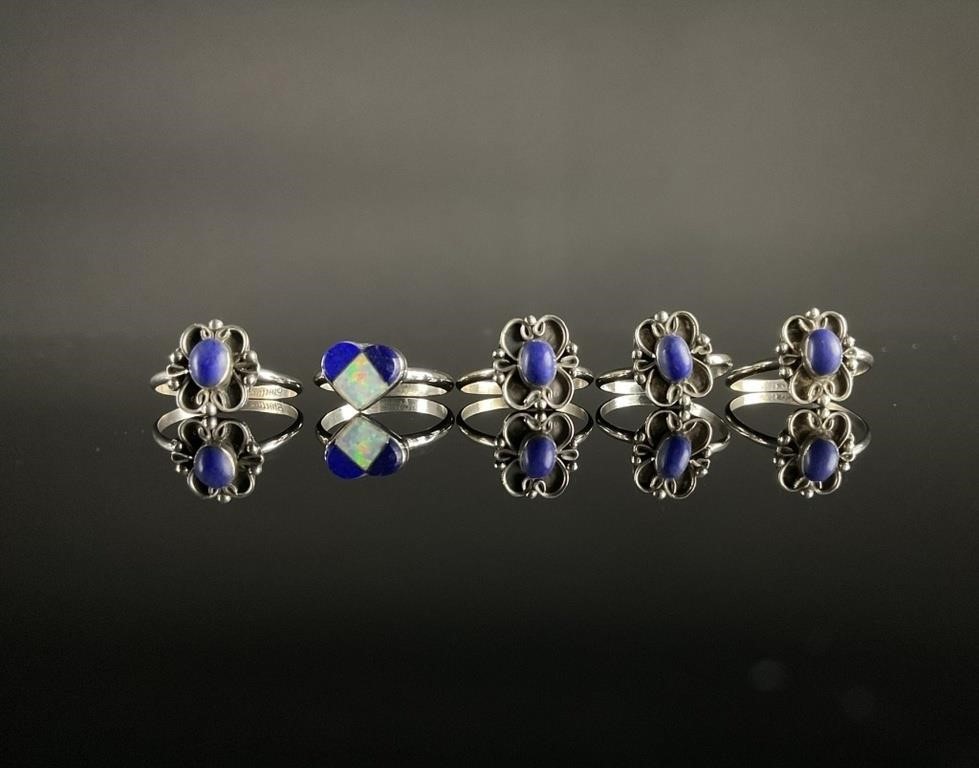 Lapis Sterling Silver Ring Lot of 5