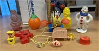 Miscellaneous lot of vintage toys- on Fisher Price