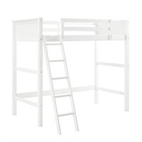 DHP Moon Bay Kids Wooden Loft Bed with Ladder,
