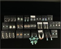 Collection of Navajo Sterling Silver Earrings