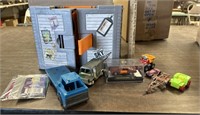 Misc lot of toys, trading cards, die cast cars