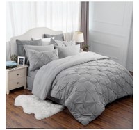 FB2764  Bedsure 8 Piece Grey  Comforter set, Full